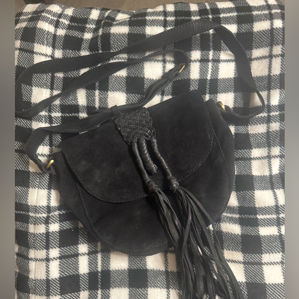 Shiraleah Chicago Black Suede Leather Purse